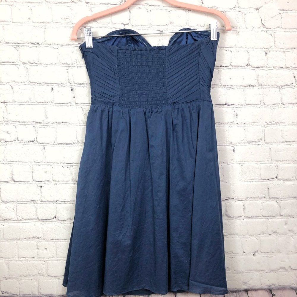Express Blue Textured Strapless Mini Dress - Picture 5 of 9